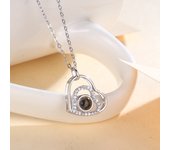 I LOVE YOU In 100 Languages Projection Necklace For Memory Of Choker Collier Round Gifts Shaped Dropshipping