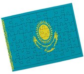 MERCHANDMANIA PUZZLE PEQUEÑO TAMAÑO APROX. A5 DE 48 PIEZAS CON MARCO bandera kazajistán pais gobierno kazajo rompecabezas puzle para adulto