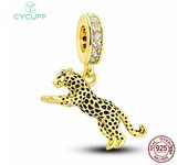 42 Style 925 Sterling Silver Golden Sunflower Charms Butterfly Beads Fit Original Pandora Bracelets DIY Gold Plated Fine Jewelry