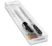 3 Claveles Forgé - Set con Cuchillo Jamonero de 25 cm y Chaira de 20 cm