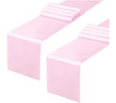 Paquete de 12 Caminos de Mesa de satén Deep Pink de 12x108 pulgadas, Caminos de Mesa para banquetes de Boda y Fiestas de cumpleaños