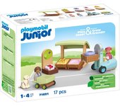 Playmobil junior puesto ecológico y carretilla elevadora
