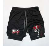 Anime Baki Hanma Gym Shorts Men Women Fitness Manga Print 2 in 1 Sports Performance Shorts Workout Quick Dry Mesh Short Pants