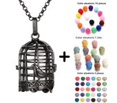 Mexico Style Tree Of Life Angel Necklace 16MM Music Ball Vintage Pregnancy Necklace Aroma Essential Oil Diffuser Locket Pendant