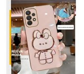 Mirror Plating Phone Holder Case For Samsung Galaxy A53 A73 A33 A52 A52s A72 A32 4G 5G A51 A71 A12 A31 A21S A50 A54 Stand Cover