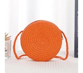 Handwoven Round Straw Shoulder Bag Crossbody Bag Kid Summer Beach Straw Bag Envelope Wallet for Wowen Girls