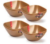 Plastic Forte - Juego de 8 Boles Cuadrados de 0.4L Reutilizables. Ideal Fiestas. Dorado