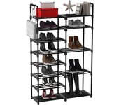 T-lovendo Zapatero de 9 Niveles Almacenamiento de Zapatos Organizador Hasta 30-35 Pares Estante Torre Tubos de Metal con Conectores de Plástico