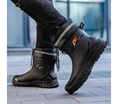 Rain Boots for Men， New Fashion Non-slip Rain Boots with Drawstrings That Can Be Worn in All Seasons and Waterproof Rubber Shoes