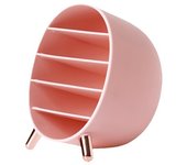 Organizador de Maquillaje Multifunción, Organizador Maquillaje Vertical de 5 Compartimentos para Brochas, Pintalabios, Delineador de Ojos (Rosa)