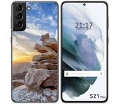 Tumundosmartphone Funda Gel Tpu para Samsung Galaxy S21+ Plus 5G diseño Sunset Dibujos