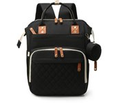Bolsa de pañales con cambiador, mochila impermeable 3 en 1 para pañales de bebé con cambiador plegable, mochila de viaje grande para niños y niñas