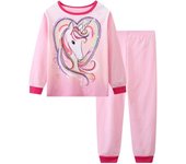 2 girls casual crew-neck animal print pajama sets
