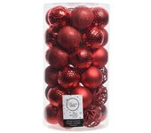 Tubo de 37 Bolas Rojas Decorativas para árbol de Navidad - Adornos y Modelos Navideños - EDM 71868
