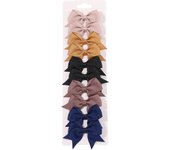 10 Unids/set Lazas De Tarjeta Hechos a Mano Para Niños Accesorios De Cabello De Navidad Barreta Y Pinzas De Melo De Color Sólidos Para Bebés