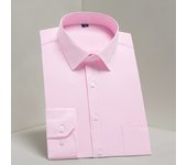 Mens Long Sleeve Classic Standard-fit Striped Plaid Social Office Dress Shirt Single Patch Pocket Formal Business Basic Shirts