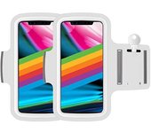 Sesagon Brazalete movil Running 2 uds para Smartphones hasta 6" Porta movil Running Funda movil Correr portamoviles Running Brazalete Deportivo movil Brazalete para movil Running Phone Holder (Blanco)