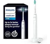 Philips Cepillo Sonicare Serie 3100. Un modo de limpieza, 1 nivel de intensidad en blanco. Viene con 1 cabezal (Proresults limpieza antiplaca conectado C1) y un cargador (HX3671/13)