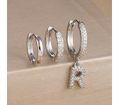 3PCS A-Z Letters Hoop Earrings Set For Women Fashion Stainless Steel Alphabet Huggie Cartilage Earring Piercing Jewelry Aretes