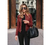 Vintage Women PU Leather Bomber Jacket Fashion Casual Autumn Winter Zipper Windbreaker Streetwear Female Blazer Y2K Clothes New