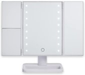 TIENDA EURASIA - Espejo Triple Maquillaje con Luz, Espejo Aumento con Luz, Estructura de Plastico con Luz Led Sensor Tactil