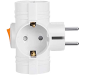 1/2PCS EU Conversion Plug 3 Way Socket Adapter with Switch German Standard, Double Plug Wall Socket Extender Electric for Home