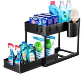 Mr Goodsy® Estanteria bajo fregadero 2 niveles deslizante, Mueble bajo fregadero cocina
