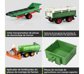RC Farm Car Tractors Trailer 2.4G Radio Controlled Cars Farming Simulator Truck Miniature Farmer Animal Model Toys Children Boy