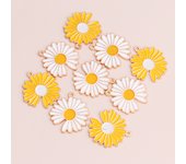 10pcs 27*26mm Metal Enamel Daisy Charms Plant Sunflower Flowers Pendants for DIY Bracelet Necklace Jewelry Making
