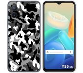 Funda Silicona para Vivo Y55 5G diseño Snow Camuflaje Dibujos
