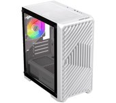 Caja ordenador gaming keep out xc - 220w glass matx argb cristal templado blanco