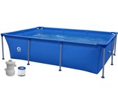 Piscina Desmontable Rectangular 258 X 179 X 66 Con Depuradora de Cartucho 1150 l/h 2700L Jilong