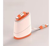Desktop Retractable USB Type C Cable PD60W Fast Charging Type C Cable for iphone 16 15 Android Samsung Laptop Tablet USB C Cable