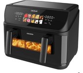 Freidora de aire Cecotec Cecofry&Grill Duoheat 10000, Doble resistencia dorado perfecto, sabor parrilla en carnes, 10 Litros, 2800 W, pared divisoria móvil para optar entre dos cestillos con temperatura dual o una sola cubeta