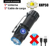 1~5Pcs Portable EDC Flashlight P50 Mini LED Magnetic Torch 16340 Battery with Hat Clip USB Rechargeable Camping Fishing Lantern