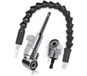 Broca de ángulo recto y kit de extensión de ángulo flexible, destornillador en ángulo recto, vástago hexagonal de 105 grados y 1/4" para taladro