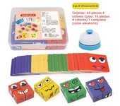 Kids Face Change Expression Puzzle Building Blocks Montessori Cube Table Game Toy Early Educational Toys for Boy s Children Gift