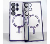 Transparent For MagSafe Magnetic Wireless Charging Case For Samsung Galaxy S24 S23 S22 Ultra Plus Lens Protector Silicone Cover