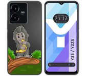 Funda Silicona Transparente para Vivo Y35 / Y22s diseño Mono Dibujos