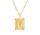 Gold Color 26 Alphabet Necklace For Women Men Stainless Steel Initial Letter Clavicle Chain Choker Birthday Party Jewelry Gifts