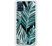 Funda compatible con Samsung Galaxy A51 - Be Unique Funda Gel helechos fondo negro