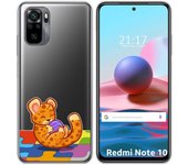 Tumundosmartphone Funda Gel Transparente para Xiaomi Redmi Note 10 / 10S diseño Leopardo Dibujos