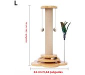 Pet Cat Toy Solid Wood Cat Turntable Funny Cat Stick Balls Durable Sisal Scratching Board Cat Supplies Cat Grab Column