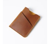 Original de la vendimia de cuero de Caballo Loco de piel de vaca titular de la tarjeta de los hombres casual pequeña cartera titular de la tarjeta monedero hecho a mano