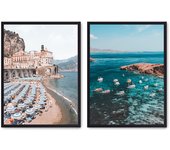 Set de 2 cuadros calidad premium con marco de madera - 30x40 cm o 50x70 cm - POSTER LAB