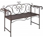vidaXL Banco de jardín de acero marrón envejecido 132 cm