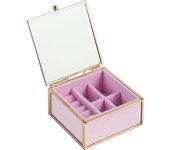 Cajas de joyería de Vidrio, Caja de joyería de Vidrio decorative with Tapa, Caja de Organizador de joyería de cristal transparente (Cuadrado)