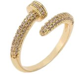 2024 Plated Trendy Light Luxury Adjustable Ring Women's Niche Design Word Fashion Personality Index Finger Ring Jewelry