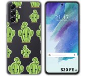 Funda Silicona Transparente para Samsung Galaxy S21 FE 5G diseño Cactus Dibujos