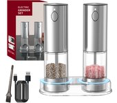 Molinillo de pimienta eléctrico automático, molinillo de sal y pimienta recargable por USB, molino de especias ajustable sin aspereza, herramientas de Gadget de cocina